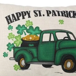 Top 10 🥰 Glitzhome® 18" Faux Burlap Happy St. Patrick's Day Truck Pillow ⌛ -Glitzhome Sales D582840S 6