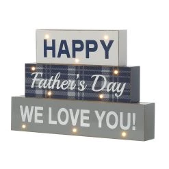 Cheapest 💯 Glitzhome® 12" Lighted Happy Father's Day Block Sign 🎁