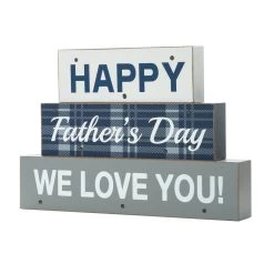 Cheapest 💯 Glitzhome® 12" Lighted Happy Father's Day Block Sign 🎁 -Glitzhome Sales D582845S 6