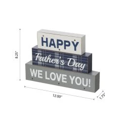 Cheapest 💯 Glitzhome® 12" Lighted Happy Father's Day Block Sign 🎁 -Glitzhome Sales D582845S 7