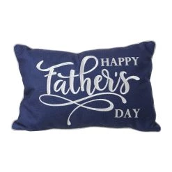 New ❤️ Glitzhome® 18" Faux Burlap Happy Father's Day Pillow 🧨