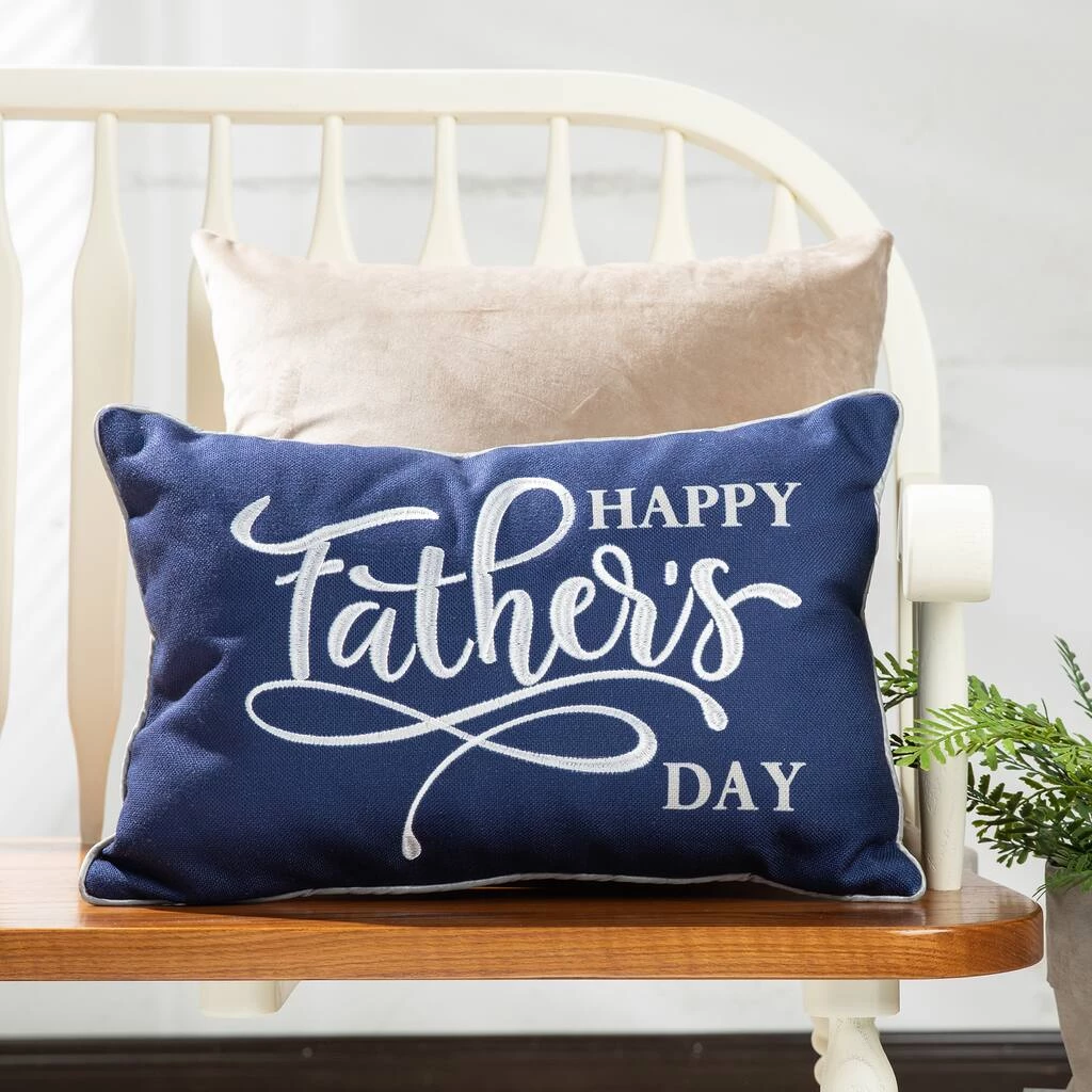 New ❤️ Glitzhome® 18" Faux Burlap Happy Father's Day Pillow 🧨 4 New ❤️ Glitzhome® 18" Faux Burlap Happy Father's Day Pillow 🧨 - Image 2