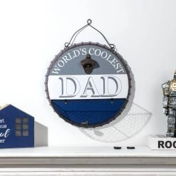 Deals 😍 Glitzhome® 13" Father's Day Metal Bottle Cap Bottle Opener Wall Sign & Organizer ✔️ -Glitzhome Sales D582848S 3