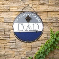 Deals 😍 Glitzhome® 13" Father's Day Metal Bottle Cap Bottle Opener Wall Sign & Organizer ✔️ -Glitzhome Sales D582848S 5