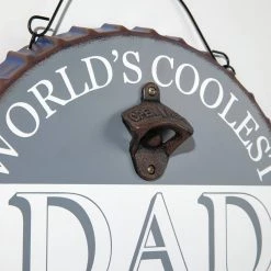 Deals 😍 Glitzhome® 13" Father's Day Metal Bottle Cap Bottle Opener Wall Sign & Organizer ✔️ -Glitzhome Sales D582848S 7
