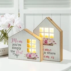 Outlet π Glitzhome® Lighted Wood π© Mother's Day House Shaped Table Sign Set 𧨠12 Outlet π Glitzhome® Lighted Wood π© Mother's Day House Shaped Table Sign Set 𧨠-Glitzhome Sales D582850S 3
