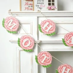 Wholesale ✨ Glitzhome® Wooden Happy 👩 Mothers Day Garland Set ⭐ -Glitzhome Sales D582853S 3