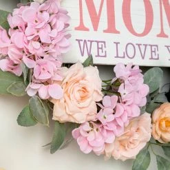 Deals ✔️ Glitzhome® 22" 👩 Mother's Day Floral Wreath ✔️ -Glitzhome Sales D582854S 5