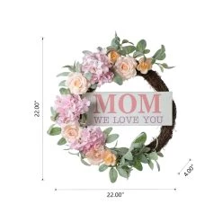 Deals ✔️ Glitzhome® 22" 👩 Mother's Day Floral Wreath ✔️ -Glitzhome Sales D582854S 7