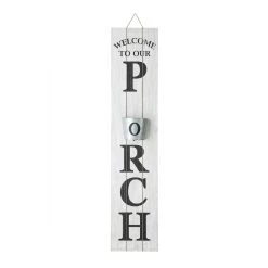 Budget π₯ Glitzhome® 3.5ft. Welcome to Our Porch Sign with Metal Planter π§¨