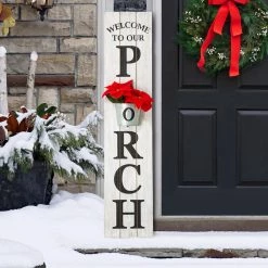 Budget 🔥 Glitzhome® 3.5ft. Welcome to Our Porch Sign with Metal Planter 🧨 -Glitzhome Sales D583514S 3
