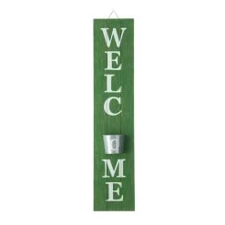 Best Sale 🧨 Glitzhome® 3.5ft. Welcome Porch Sign with Metal Planter 😍 -Glitzhome Sales D583515S 1 1