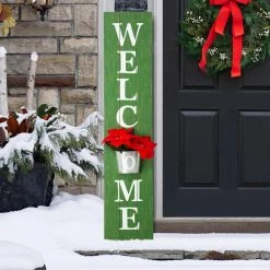 Best Sale 🧨 Glitzhome® 3.5ft. Welcome Porch Sign with Metal Planter 😍 -Glitzhome Sales D583515S 3