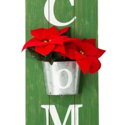 Best Sale 🧨 Glitzhome® 3.5ft. Welcome Porch Sign with Metal Planter 😍 -Glitzhome Sales D583515S 6