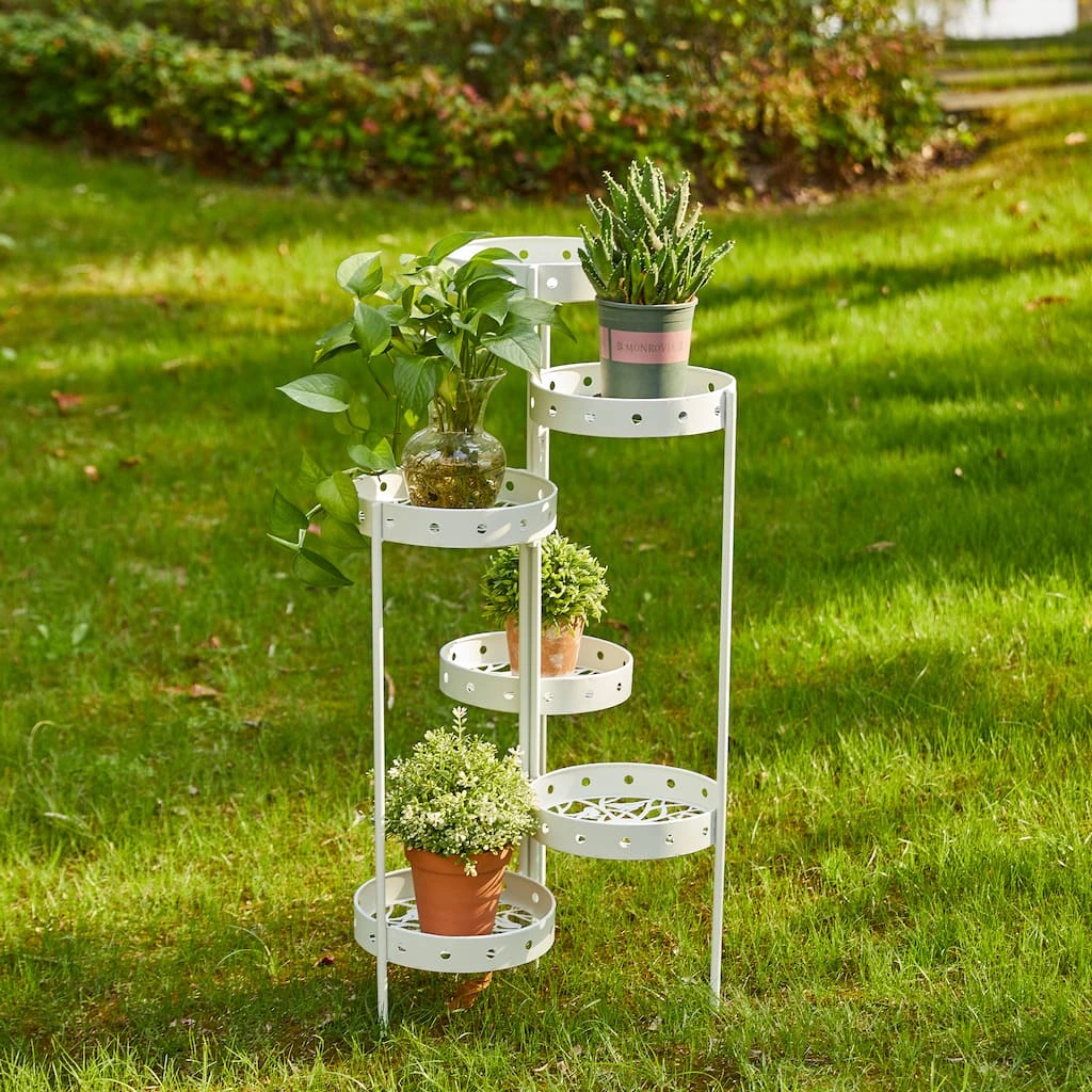 Discount ⌛ Glitzhome® Foldable Multi-Tiered Round Metal Planter Stand ✔️ 4 Discount ⌛ Glitzhome® Foldable Multi-Tiered Round Metal Planter Stand ✔️ - Image 2