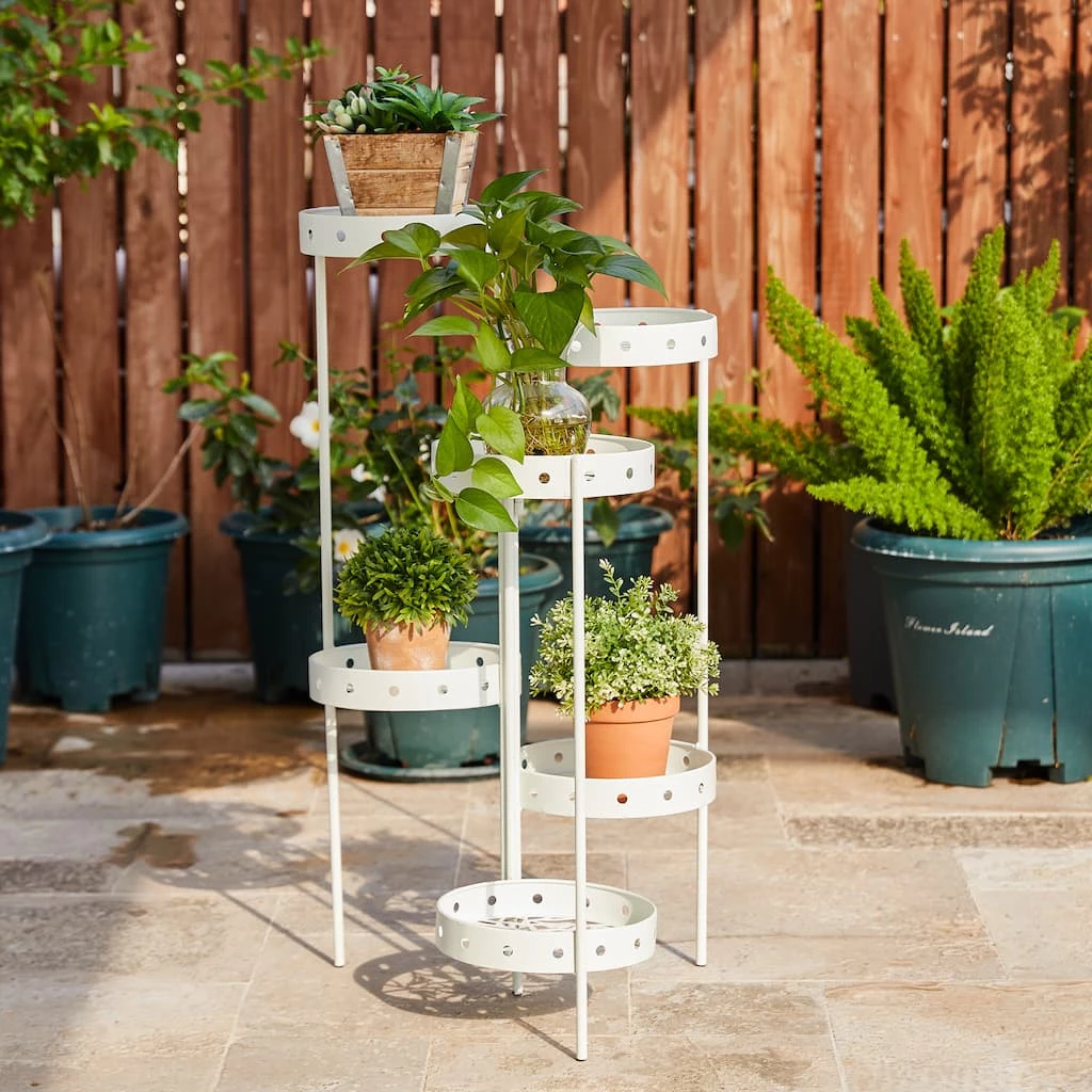 Discount ⌛ Glitzhome® Foldable Multi-Tiered Round Metal Planter Stand ✔️ 6 Discount ⌛ Glitzhome® Foldable Multi-Tiered Round Metal Planter Stand ✔️ - Image 4
