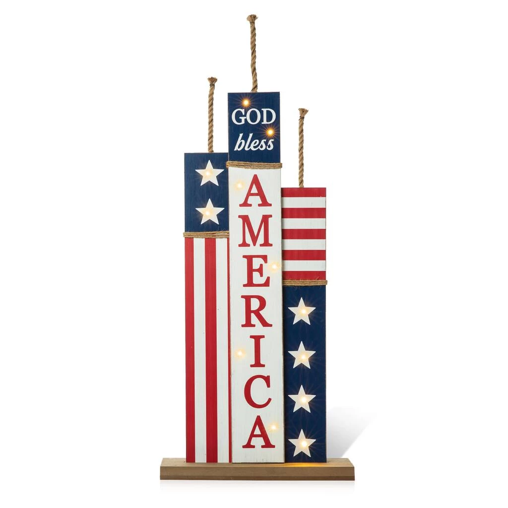 Brand new π Glitzhome® 36.25" Lighted Wood Patriotic Firecracker Porch Décor β 3 Brand new π Glitzhome® 36.25" Lighted Wood Patriotic Firecracker Porch Décor β