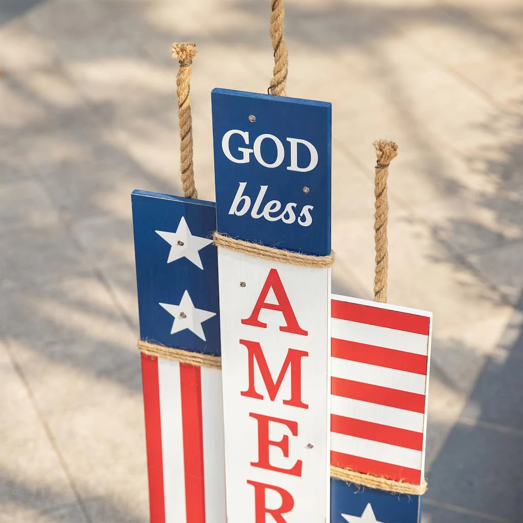 Brand new π Glitzhome® 36.25" Lighted Wood Patriotic Firecracker Porch Décor β 6 Brand new π Glitzhome® 36.25" Lighted Wood Patriotic Firecracker Porch Décor β - Image 4