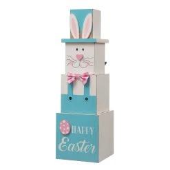 New 💯 Glitzhome® 24.5" Reversible Easter & July 4th Wood Porch Décor 🧨 -Glitzhome Sales D583550S 4