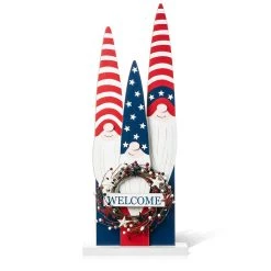 Cheap β€οΈ Glitzhome® 36" Wood Patriotic Gnome Family with Welcome Wreath Porch Décor π₯