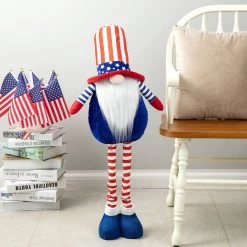 New 🔔 Glitzhome® 36" Telescoped Americana Gnome Standing Décor 🤩 -Glitzhome Sales D583561S 3