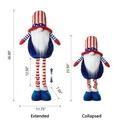 New 🔔 Glitzhome® 36" Telescoped Americana Gnome Standing Décor 🤩 -Glitzhome Sales D583561S 8