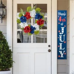 Cheap π Glitzhome® 22" Red, White & Blue Hydrangea Wreath π 12 Cheap π Glitzhome® 22" Red, White & Blue Hydrangea Wreath π -Glitzhome Sales D583565S 3
