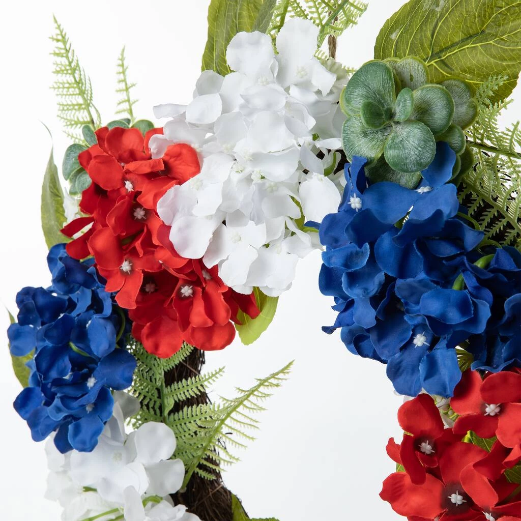 Cheap π Glitzhome® 22" Red, White & Blue Hydrangea Wreath π 6 Cheap π Glitzhome® 22" Red, White & Blue Hydrangea Wreath π - Image 4
