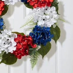 Cheap π Glitzhome® 22" Red, White & Blue Hydrangea Wreath π 14 Cheap π Glitzhome® 22" Red, White & Blue Hydrangea Wreath π -Glitzhome Sales D583565S 5