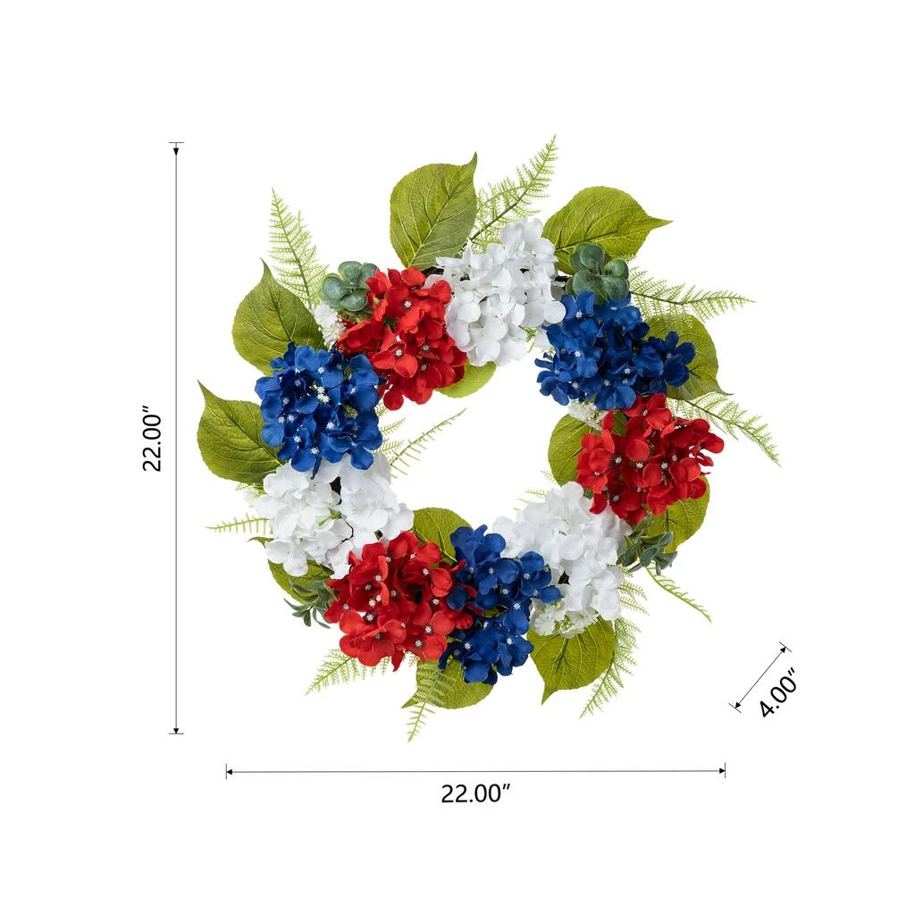 Cheap π Glitzhome® 22" Red, White & Blue Hydrangea Wreath π 9 Cheap π Glitzhome® 22" Red, White & Blue Hydrangea Wreath π - Image 7