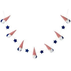 Cheap 𧨠Glitzhome® 6ft. Patriotic Fabric Gnome Garland π