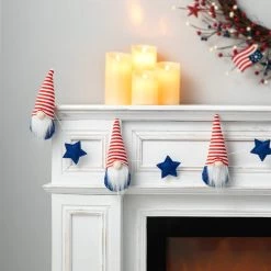 Cheap 🧨 Glitzhome® 6ft. Patriotic Fabric Gnome Garland 🛒 -Glitzhome Sales D583567S 4