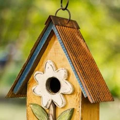 New 𧨠Glitzhome® 13.75" Yellow Distressed Flower Birdhouse π 10 New 𧨠Glitzhome® 13.75" Yellow Distressed Flower Birdhouse π -Glitzhome Sales D583628S 5