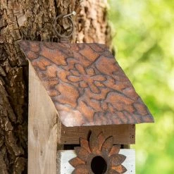 Buy 🥰 Glitzhome® 14.5" Brown & White Pallet Distressed Birdhouse 👍 -Glitzhome Sales D583633S 4