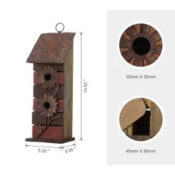 Best Sale β Glitzhome® 14.5" Brown & Red Pallet Distressed Birdhouse π― 13 Best Sale β Glitzhome® 14.5" Brown & Red Pallet Distressed Birdhouse π― -Glitzhome Sales D583635S 8