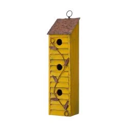 Cheapest โจ Glitzhome® 18" Retro Yellow Distressed Window Shutters Birdhouse ๐