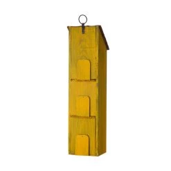 Cheapest ✨ Glitzhome® 18" Retro Yellow Distressed Window Shutters Birdhouse 😉 -Glitzhome Sales D583636S 7