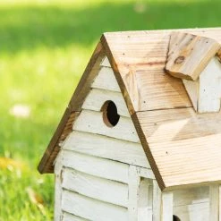 Flash Sale ⭐ Glitzhome® 14.25" Retro White Distressed Cottage Birdhouse ❤️ -Glitzhome Sales D583638S 4