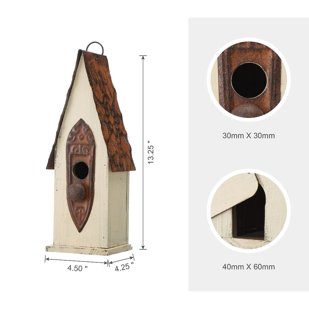 Top 10 ❤️ Glitzhome® 13.25" White Distressed Wood Birdhouse 🧨 8 Top 10 ❤️ Glitzhome® 13.25" White Distressed Wood Birdhouse 🧨 - Image 6