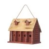 Discount 🔔 Glitzhome® 14.25" Retro Red Distressed Cottage Birdhouse 🔔 -Glitzhome Sales D583640S 1