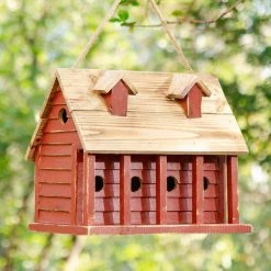 Discount 🔔 Glitzhome® 14.25" Retro Red Distressed Cottage Birdhouse 🔔 -Glitzhome Sales D583640S 2