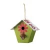 New 🎉 Glitzhome® 10.75" Green Wood & License Plate Roof Birdhouse 😀 -Glitzhome Sales D583642S 1