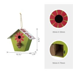 New π Glitzhome® 10.75" Green Wood & License Plate Roof Birdhouse π 15 New π Glitzhome® 10.75" Green Wood & License Plate Roof Birdhouse π -Glitzhome Sales D583642S 8