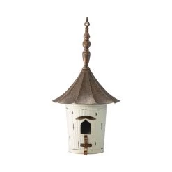 Buy 🎁 Glitzhome® 30" White Pagoda Metal Birdhouse 🔥