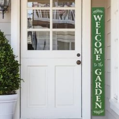 Promo ⭐ Glitzhome® 5ft. Oversized Green Welcome to the Garden Porch Sign 😍 -Glitzhome Sales D583645S 4