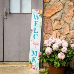 Coupon 🥰 Glitzhome® 42" Spring & ☀️ Summer Welcome Garden Porch Sign 🥰 -Glitzhome Sales D583646S 5