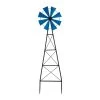 Budget ⭐ Glitzhome® 44" Blue Metal Wind Spinner Yard Stake ✨ -Glitzhome Sales D584331S 1