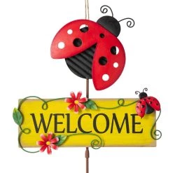 Cheapest 😍 Glitzhome® 42.25" Metal Ladybug & Bee Yard Stake Set ⭐ -Glitzhome Sales D584335S 6