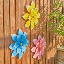 Deals 👏 Glitzhome® 15" 3D Flowers Wall Décor Set 😍 -Glitzhome Sales D584338S 4