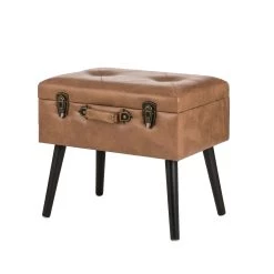 New 😍 Glitzhome® Leatherette Upholstered Storage Stool 🔔